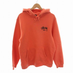 【中古】ステューシー STUSSY パーカー スウェット 裏起毛 プルオーバー 長袖 M オレンジ /YM メンズ