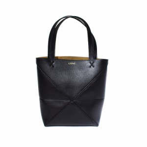 【中古】ロエベ LOEWE PUZZLE FOLD TOTE MINI パズルフォルド トート ミニ シャイニーカーフ 黒 ブラック ☆AA★