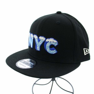 【中古】ニューエラ NEW ERA 9FIFTY NYC SNAPBACK ベースボールキャップ 野球帽 帽子 M-L 黒 ブラック /TK メンズ