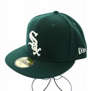 【中古】ニューエラ 59FIFTY CHICAGO WHITE SOX ベースボールキャップ 野球帽 帽子 7 3/8 58.7cm 緑 グリーン メンズ