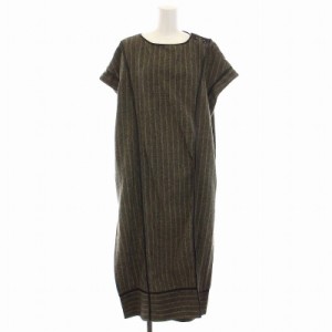 【中古】トゥデイフル TODAYFUL パイピングストライプガウン Piping Stripe Gown コート 38 M 茶 カーキ 黒 12020109