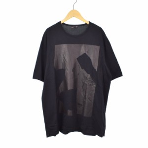 【中古】ラッドミュージシャン LAD MUSICIAN Tシャツ カットソー 半袖 クルーネック プリント 46 黒 ブラック メンズ