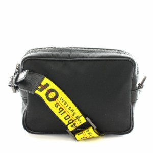 【中古】オフホワイト OFF WHITE CROSSBODY クロスボディ ショルダーバッグ ロゴ 黒 ブラック メンズ レディース