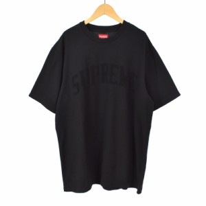 【中古】シュプリーム SUPREME 19FW Chenille Arc Logo S/S Top Tシャツ カットソー 半袖 アーチロゴ L 黒 ブラック