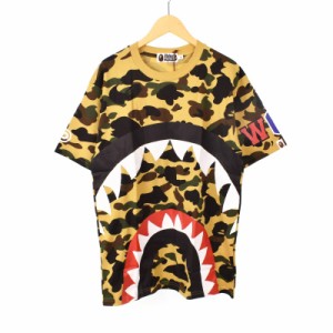 【中古】未使用品 アベイシングエイプ A BATHING APE 1st Camo Big Shark Tee Shark 8 Green Tシャツ カットソー 半袖