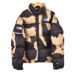 【中古】SUPREME THE NORTH FACE Bleached Denim Print Nuptse Jacket ブリーチド デニム プリント ヌプシ NF0A7WO8