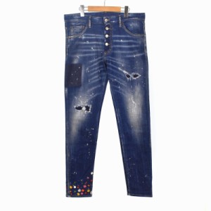 【中古】ディースクエアード DSQUARED2 22AW Cool Guy Jean ダメージ加工 ペイント デニムパンツ ジーンズ S74LB1165