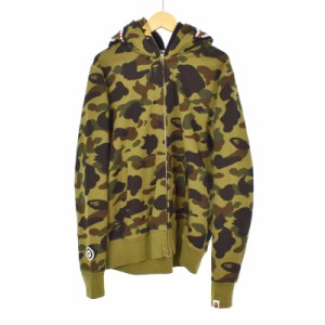 【中古】アベイシングエイプ A BATHING APE 1st CAMO SHARK FULL ZIP DOUBLE ダブル シャークパーカー 001ZPE201035X