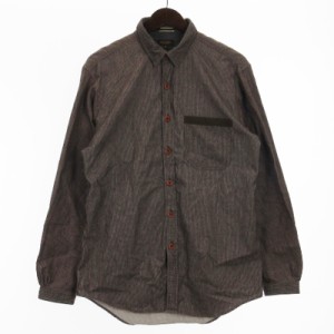 【中古】ポールスミスコレクション PAUL SMITH COLLECTION シャツ 長袖 ストライプ コットン 茶 ブラウン M