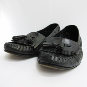 【中古】コールハーン COLE HAAN タッセル ローファー レザー イタリア製 黒 ブラック 7 24.5cm 靴 メンズ