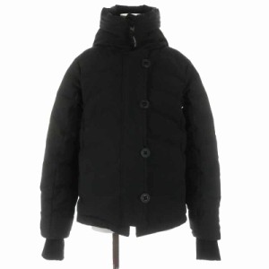 【中古】カナダグース ELMVALE PARKA ダウンジャケット ハイネック ジップアップ ロゴワッペン XS TP 黒 ブラック