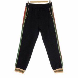 【中古】グッチ GUCCI GGジャージージャカード ジョギングパンツ シェリーライン XS 黒 ブラック 663569 メンズ