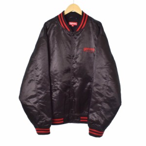 【中古】シュプリーム SUPREME スラッシャー THRASHER 21AW Satin Varsity Jacket サテン バーシティジャケット XL