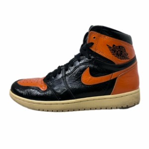 【中古】ナイキ NIKE Air Jordan 1 High Shattered Backboard 3.0 スニーカー 26.5cm オレンジ 555088-028