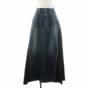 【中古】ジュンヤワタナベ AD2017 18SS コムデギャルソン denim デニムスカート フレアスカート M 青