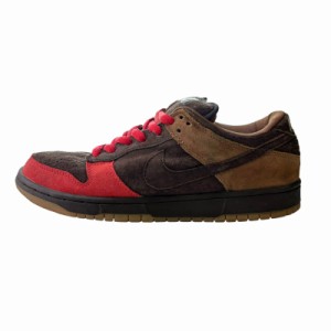 【中古】ナイキ NIKE SB DUNK LOW PRO SB Bison つま赤 ダンク ロー プロ スニーカー US9.5 27.5cm 茶 赤 304292-226