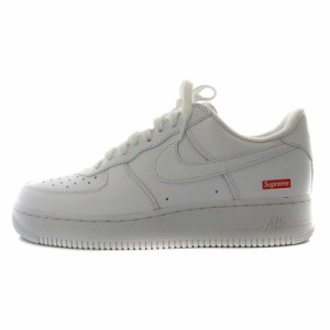 【中古】未使用品 ナイキ NIKE × supreme シュプリーム AIR FORCE 1 LOW SP WHITE スニーカー US9.5 27.5cm 白