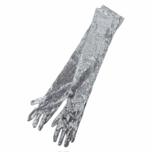 【中古】未使用品 メゾンマルジェラ 1 22SS スパンコール 手袋 Gloves L S051-MM FEMALE RTW AVP L シルバー S51TS0057