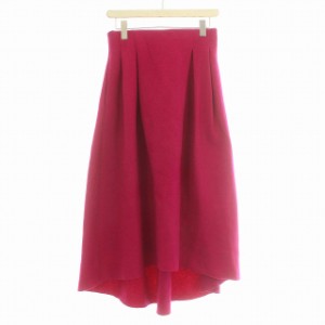 【中古】アドーア ADORE 17AW バルダライトフレアースカート ウール混 ヘムスカート ロング 36 S ラズベリー ピンク