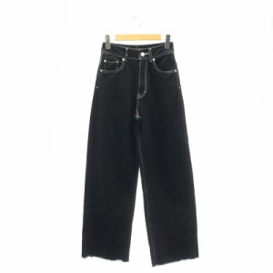 【中古】パブリックトウキョウ 23AW PUBLICDENIM BLACKWIDE デニムパンツ ワイド カットオフ 1 黒 ブラック