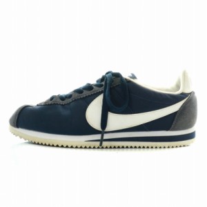 【中古】ナイキ NIKE CLASSIC CORTEZ NYLON スニーカー ローカット スエード ロゴ US9 27cm 紺 白 807472-410