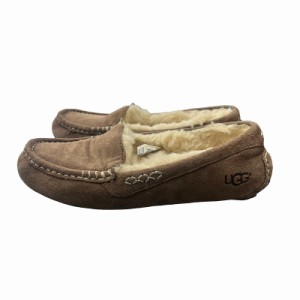 【中古】アグ UGG ANSLEY モカシン アンスレー スリッポン ファー 23.0?p 茶色 ブラウン 3312 レディース