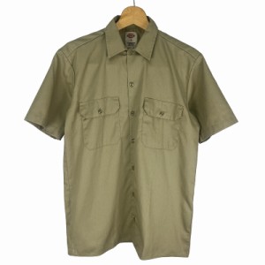 【中古】ディッキーズ Dickies ワークシャツ 半袖 シャツ S ベージュ メンズ