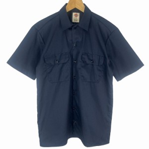 【中古】ディッキーズ Dickies ワークシャツ 半袖 シャツ S 紺 ネイビー メンズ