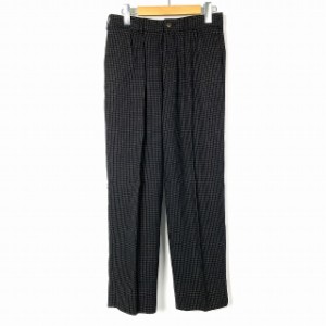 【中古】ポールスミス PAUL SMITH スラックス パンツ ボトムス 格子柄 ウール100% 黒 ブラック 30 メンズ