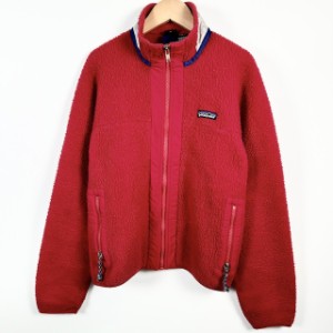 【中古】パタゴニア Patagonia フリースジャケット ボア アウター 長袖 レッド 赤 12 キッズ