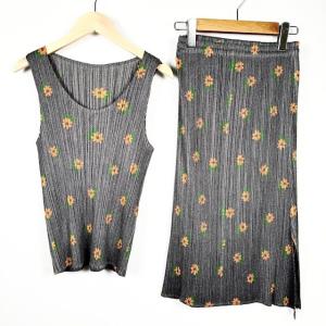 【shinnosuke専用】 美品★プリーツプリーズ　水玉スカート プリーツプリーズセットアップトップススカート水玉模様PP01 黒