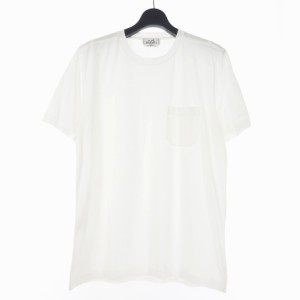 【中古】エルメス HERMES 胸ポケットTシャツ カットソー 半袖 XL ホワイト 白 メンズ