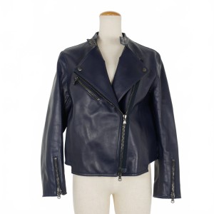 【中古】3.1 フィリップリム 3.1 phillip lim モーターサイクルジャケット レザー ライダース 8 紺 ネイビー