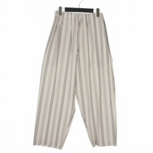 【中古】未使用品 スタジオニコルソン STUDIO NICHOLSON 22AW PAJAMA PANTS パジャマ パンツ ストライプ 1 ベージュ系