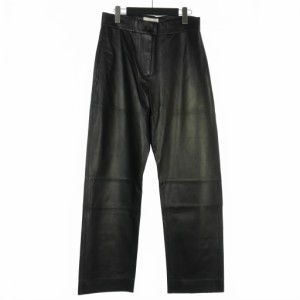 【中古】未使用品 スタジオニコルソン STUDIO NICHOLSON LEATHER BENTLEG PANTS レザー ワイド パンツ 1 黒