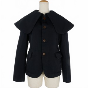 【中古】コムデギャルソンコムデギャルソン COMME des GARCONS コムコム 19AW 4B 丸襟 ポリ縮絨 ジャケット XS 紺