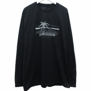 【中古】パタゴニア Patagonia タグ付き 未使用 Tシャツ 長袖 パタロハ ブラック XLサイズ 94559 0406 メンズ