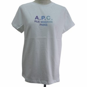 【中古】未使用品 アーペーセー A.P.C. タグ付き 未使用 Tシャツ 半袖 ロゴプリント ホワイト Lサイズ 0412