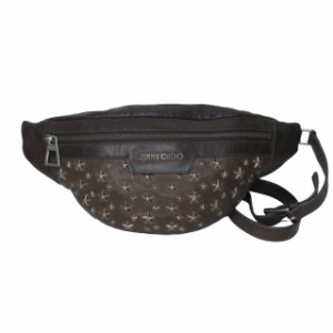 【中古】ジミーチュウ JIMMY CHOO ボディバッグ デリー スタースタッズ ブラウン 0428 メンズ