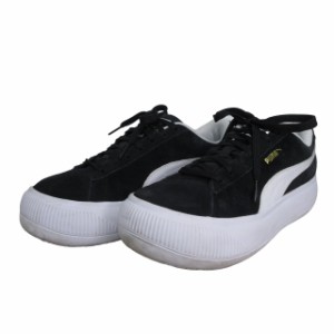 【中古】プーマ PUMA スニーカー 厚底 ブラック 24.5cm k124 0517 レディース