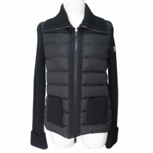 【中古】モンクレール MONCLER ニット ダウン ブラック Sサイズ相当 92169 0520 レディース