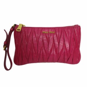 【中古】ミュウミュウ miumiu ポーチ マテラッセ ピンク be0015 0520 レディース