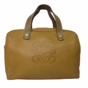 【中古】ロエベ LOEWE アナグラム ハンドバッグ ミニボストン キャメル be0020 0616 レディース