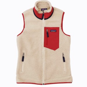 【中古】パタゴニア Patagonia Classic Retro X VEST レトロX フリースベスト ボア 23083 アウトドア レッド アイボリー XS