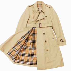 【中古】バーバリー BURBERRY LONDON ENGLAND CHELSEA チェルシー ヘリテージ トレンチコート ノバチェック ハニーベージュ M