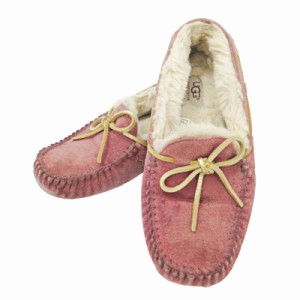 【中古】アグ UGG 5612 ダコタ モカシン ローファー スリッポン ムートン シューズ リボン 赤茶 6 23cm 0502 レディース