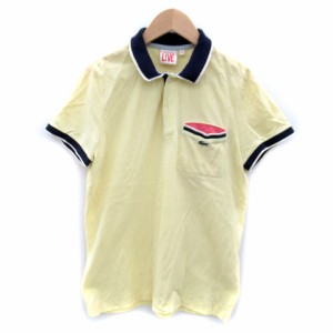 【中古】ラコステ ライブ Lacoste L!VE ポロシャツ 半袖 ポロカラー 無地 2 XS 黄 イエロー /SY11 メンズ