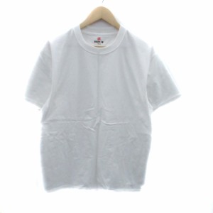 【中古】ヘインズ Hanes Tシャツ カットソー クルーネック 半袖 無地 L/G オフホワイト /HO19 メンズ