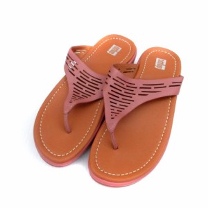 【中古】フィットフロップ fitflop トングサンダル ビーチサンダル 厚底 くすみピンク 茶色 ブラウン /HO5 レディース