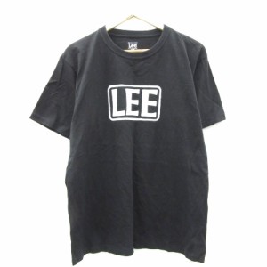 【中古】リー LEE Tシャツ カットソー 半袖 クルーネック プリント ロゴ L ブラック 黒 /YM4 メンズ